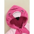 thumbnail image 6 of Wassery Infant Girl Halloween Flamingo Romper Costume Baby Girls 2Pcs Halloween Cosplay Outfits Long Sleeves Hooded Zipper Romper with Wings and Socks for Newborn Cute Clothes, 6 of 8