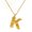 Letter K, variant on Initial Necklaces for Women Bubble Pendant Charm Gold Plated Letter K Stainless Steel Name Alphabet F Dainty Chain Personalized Statement Simple Elegant Jewelry Gold Letter B