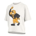 thumbnail image 2 of Women's Pressbox  White Iowa Hawkeyes Big Canvas Puff Castillo Motley T-Shirt, 2 of 3
