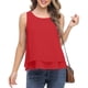 thumbnail image 2 of Camiseta Sin Mangas Para Mujer, Blusa Sin Mangas, Blusa Informal de Gasa Con Cuello Redondo, Jersey Liso Odeerbi  ODB160066, 2 of 8
