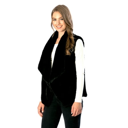 Women's Plush Faux Fur Vest Top Outerwear