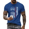 thumbnail image 2 of America 250 Shirts for Men 1776-2026 American Flag Print Short Sleeve Crew Neck T Shirts Big and Tall Relaxed Fit Casual Breathable Muscle Tops, Blue, #01 Blue, 2 of 5