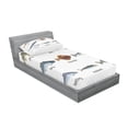 thumbnail image 3 of Ambesonne Fish Fitted Sheet & Pillow Sham Set, Aquatic Animal Composition, Queen, Multicolor, 3 of 3