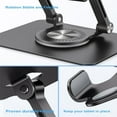 thumbnail image 4 of Desk Tablet Stand with 360°Rotation, Universal Iron Metal Tablet Stand Holder Adjustable Foldable Stable with Non-Slip Pads Heat Dissipation Frame, Compatible with Tablet/Pad/Phone and More, 4 of 6