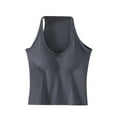 thumbnail image 2 of Women's Pajama Tops Tank Top Bra Tank Top with Built In Bra Womens Sleepwear Womens Sleep Tank Tops Fashion Women's Solid Color with Chest Pad No Steel Rings Bottom Underwear Short Sleeve Pajama, 2 of 6