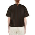 thumbnail image 5 of Women's New Era Black San Francisco Giants Boxy Pinstripe T-Shirt, 5 of 5