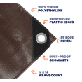 thumbnail image 4 of Tarpco Safety 7 Mil Heavy Duty Tarp Camping Tarpaulin Waterproof Cover, Brown and Black 40 x 50Ft, 4 of 6