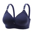 thumbnail image 2 of PEASKJP Women's No Padding Bra Hide Back Fat Deep Cup Full-Coverage Underwire Bra, Blue 48, 2 of 3