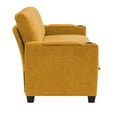 thumbnail image 7 of JUSTLET Velvet Loveseat Sofa Couch with Storage, 2 Seater Modern Couch with Storage Arm and Cup Holders for Living Room Bedroom Office Apartment, Yellow, 7 of 7