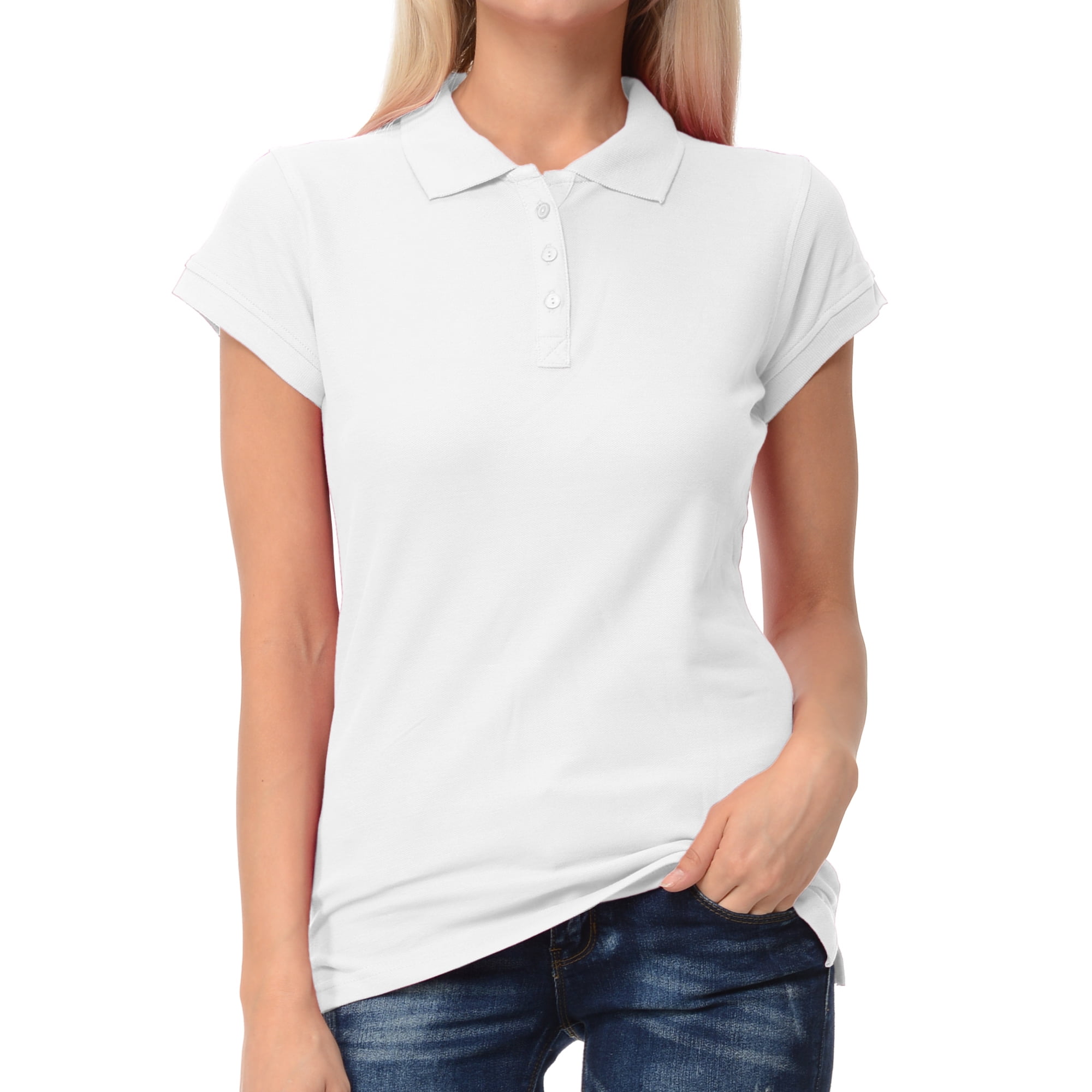 G toernooi palm Basico Women Junior's Short Sleeve Slim Fit Polo Shirt 100% Cotton -  Walmart.com