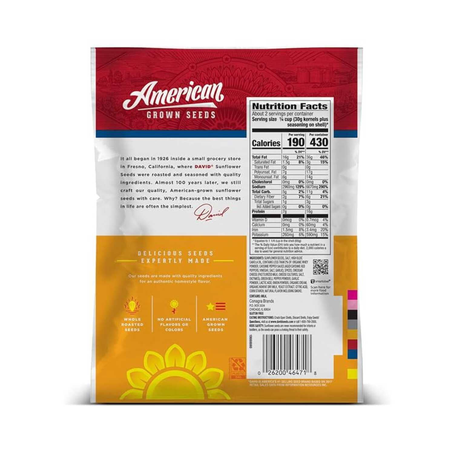 David Jumbo Spicy Queso Sunflower Seeds, 5.25 Ounce