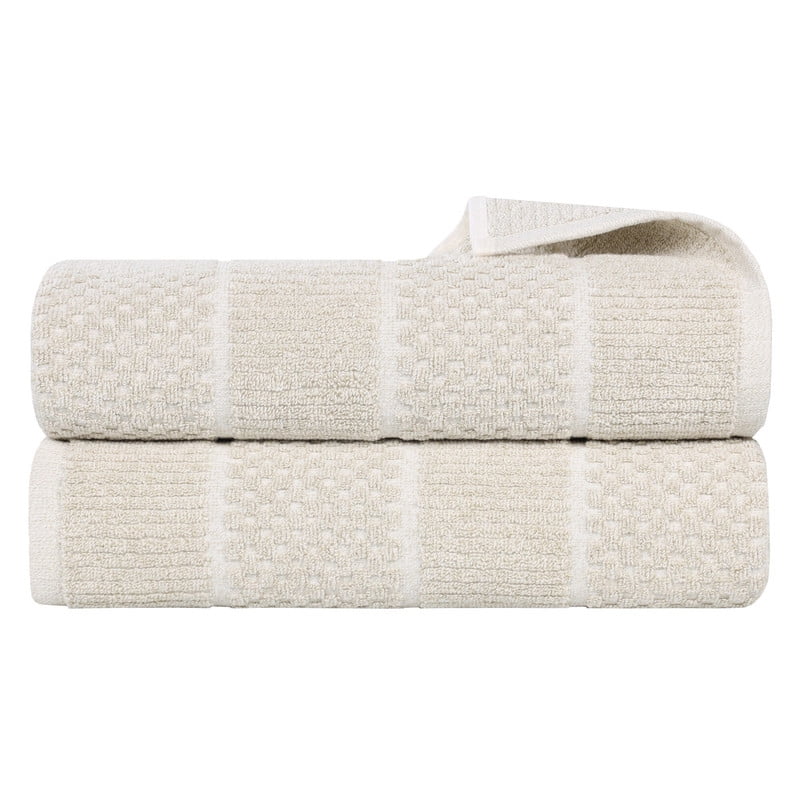 Superior Naples Viscose Cotton Blend Medium Weight Bath Sheets, Set of 2, Beige