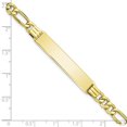 thumbnail image 3 of Auriga Fine Jewelry 10K Yellow Gold Semi-Solid Figaro Link Id Bracelet 8" for Women, 3 of 6