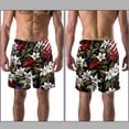 thumbnail image 3 of luoweisi Men's Beach Shorts Quick Dry Swim Trunks with Mesh Lining American Flag and Plants M, 3 of 5