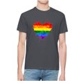thumbnail image 2 of EQWLJWE Men's Crew T-Shirts Men Short Sleeve Casual Valentine's Day Rainbow Flag Heart Printing Round Neck Pullover T Shirt Blouse, 2 of 4