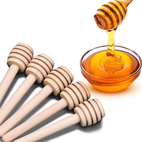 Wooden Honey Dipper Stick Collecting Dispensing Drizzling Jam Portable Wedding Party (8cm, 20) high-quality wood