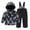 Black, variant on Kids Boys Girls Snowsuit 2-Piece Ski Suit Insulated Down Coat Hooded Puffer Jacket and Sno𝐰 Bib𝐬 Ski Pants Toddler Sno𝐰 Suit