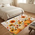 thumbnail image 4 of Area Rugs 3'x5', Orange Fall Carpet Runner Indoor Outdoor Rugs Home Decor Aesthetic, Pumpkins Botanical Thanksgiving Autumn Non Slip Mats Washable Accent Rug for Living Room Bedroom, 4 of 7