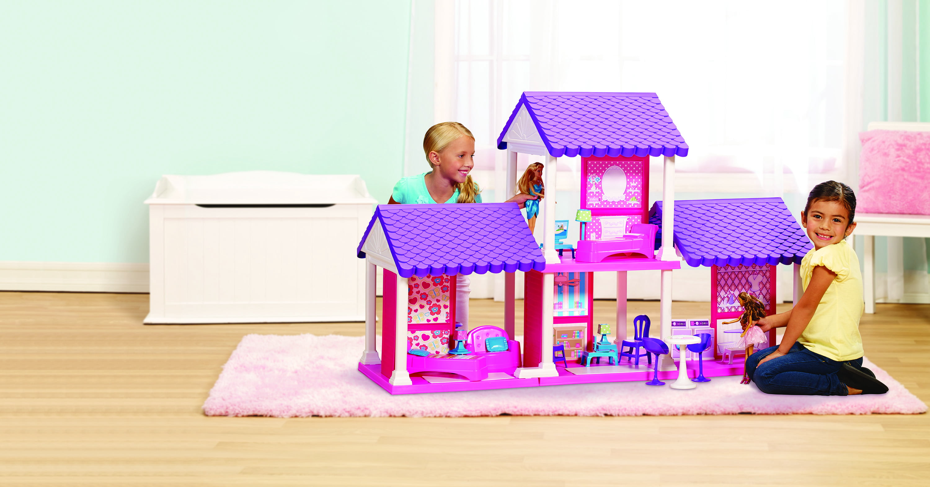pink and purple dollhouse