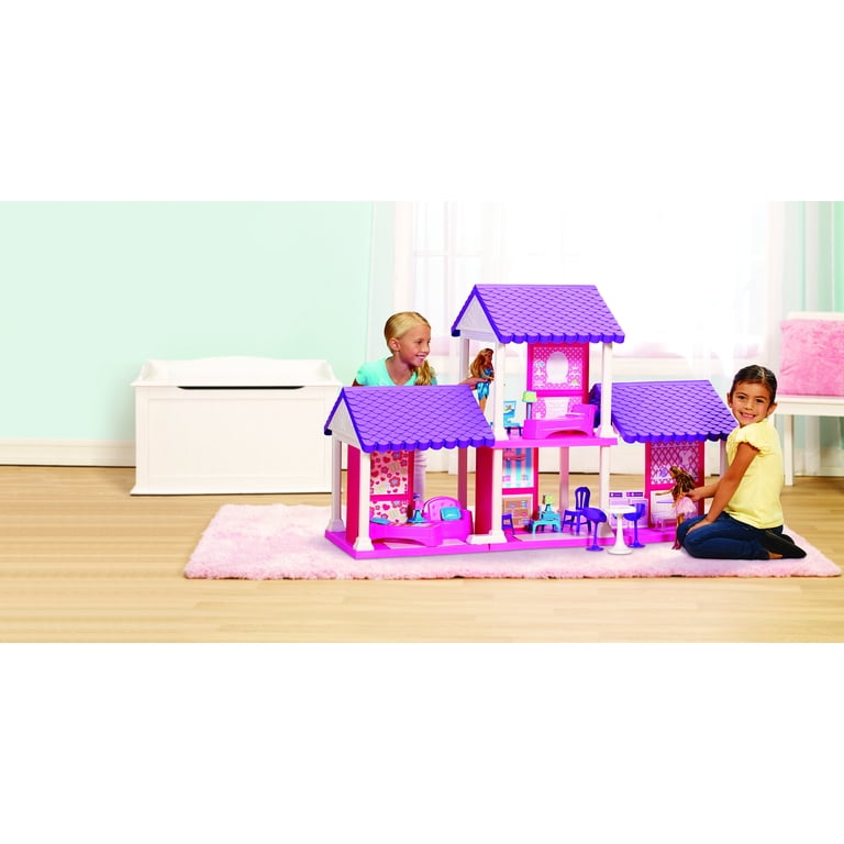 American Plastic Toys Inc Pink & Purple 3-Story Doll House Set