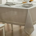 thumbnail image 5 of Newbridge Provence Lattice Cutwork Solid Color Textured Fabric Tablecloth, 52 x 52 Inch Square, Taupe, 5 of 9