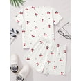 thumbnail image 5 of CCRFTGI Summer Clothes for Child Girls 10-12 2 Piece Outfits Cute Clothing Sets Vacation Cherry Print Short Sleeve T Shirt and Elastic Waist Shorts Sport Activewear White 2-3 Years, 5 of 6
