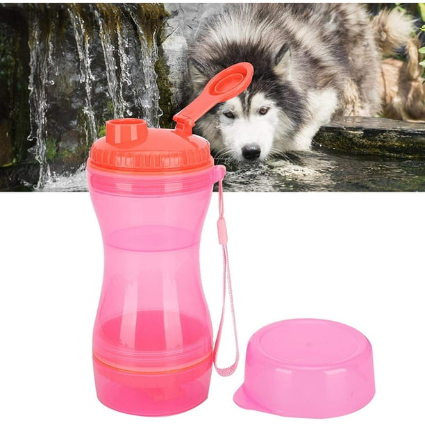 Pet Water Bottle 2 in 1 Portable Pet Water Bottle Food Cup Outdoor Pet Food Water Container Pink Walmart