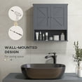 kleankin Wall-Mounted Farmhouse Bathroom Medicine Cabinet with Open ...
