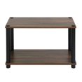 thumbnail image 2 of 2-Tier Shelving Storage Unit, Turn-n-Tube Multipurpose Metal Organizer Rack, Walnut(1PCS), 2 of 6
