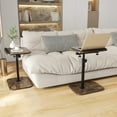 thumbnail image 7 of Set of 2 Sofa Couch Arm Table Tv Tray Small Bed Stand C Shaped Side End Tables for Living Room, Bedroom, Bedside Rustic Brown, 7 of 7