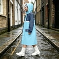 thumbnail image 6 of ATOGUTA Rain Jacket for Kids Lightweight Raincoat Waterproof with Hood Protective Poncho Jacket Pockets Blue, 6 of 8