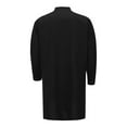 thumbnail image 3 of MIXUE Mens Casual Button Down Shirts Solid Color Round Neck Long Sleeve Loose Fit Casual Shirt Tops Outwear,Black,XL, 3 of 7