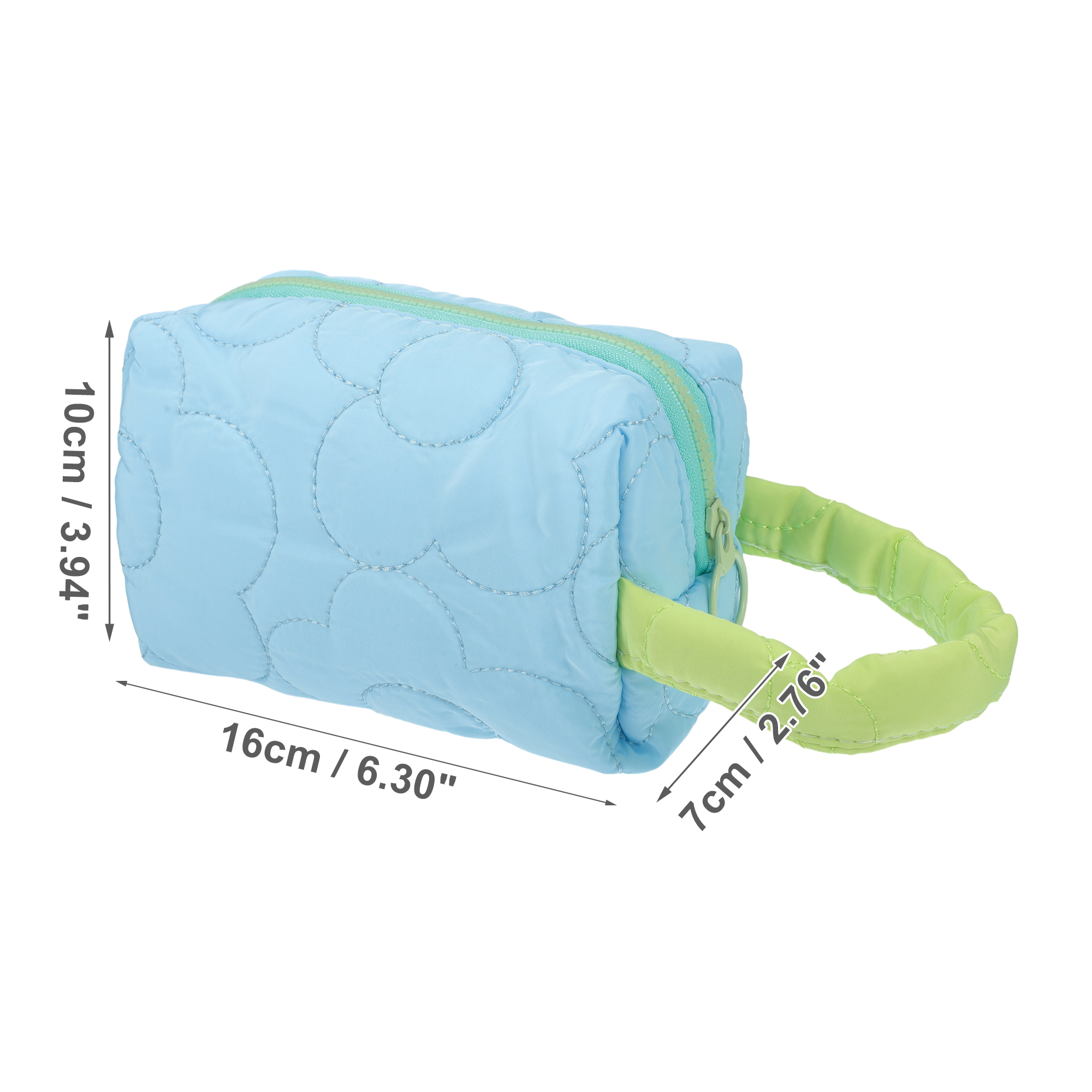 Unique Bargains 1Pc Women Durable Flower Cosmetic Bag for Outdoor Activities Blue