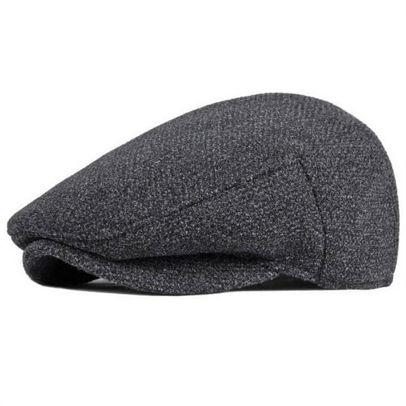 SikaFu Cap Hat Men Thick Warm Winter Wool Hat Solid Ivy Newsboy Flat Cap Male Artist Painter Beret Hat High Quality Beret Cap