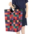 thumbnail image 4 of Yayeee Freestanding Laundry Hamper with Handle Collapsible Large Storage Basket for Clothes, Red and Purple Plaid Pattern, 4 of 7