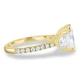 thumbnail image 3 of 3.00Ct Elongated Cushion Cut Lab-Grown Diamond Trilogy Engagement Ring, Pavé Band, 14K Yellow Gold, 3 of 7