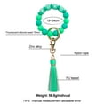 thumbnail image 2 of 1 Uds. Pulsera fluorescente con borlas de cuero, llavero con cuentas de silicona, llavero que brilla en la oscuridad, 2 of 5
