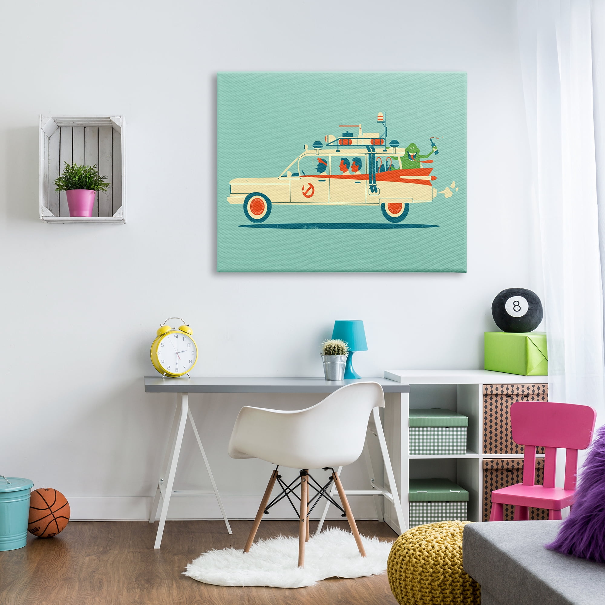 Stupell Industries People & Monster Car Transportation Painting Gallery Wrapped Canvas Art Print Wall Art, 48 x 36