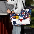 thumbnail image 3 of Japuie The Map Of United States Print Large Capacity Beach Travel Bag,Waterproof Beach Totes Bags for Women Men,Foldable Pool Bag with Zipper, 3 of 5