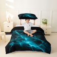 thumbnail image 2 of Homewish Glowing Lightning Twin Duvet Cover,Contemporary Aesthetic Twin Bedding,Black Reversible,2pcs,1 Duvet Cover and 1 Pillowcase, 2 of 6