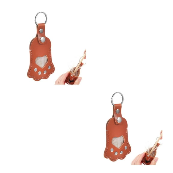 WORGEOUS 2pcs Pet Hair Keepsake Keychain Cute Dog Keychain Paw Shaped Keychain Key Decor Dog Memorial Keychain Purse Charm For Pet Owner