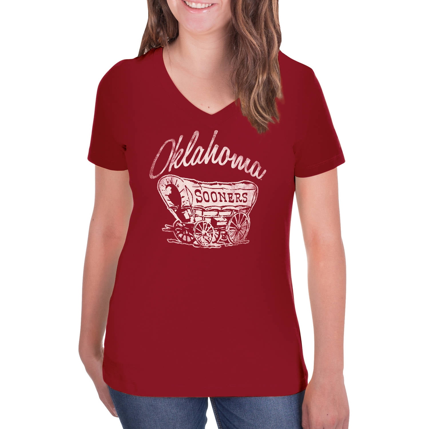 NCAA Oklahoma Sooners Women's VNeck Tunic Cotton Tee Shirt