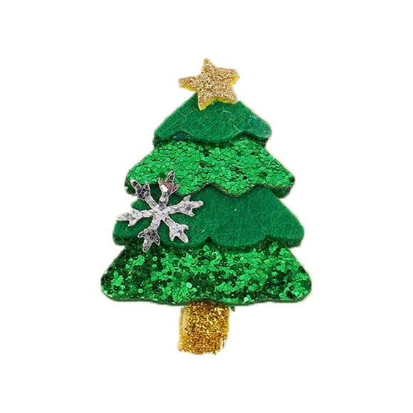 Billuyoard Clip de pelo de Navidad Clips laterales de acero inoxidable Elk Penguin Árbol de Navidad Bayas rojas Copo de nieve Decoración Kits de decoración para fiestas Copo de nieve/árbol de Navidad