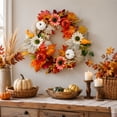 thumbnail image 1 of Guirnalda de Otoño de Girasol Artificial, Calabaza y Hoja de Arce para Decoración de Puerta o Pared en Acción de Gracias, 45 cm o 50 cm, Estilo Completo o Medio, 1 of 6