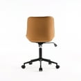 thumbnail image 6 of YOUNIKE Upholstered Desk Chair, Armless Computer Chair with Wheels，Modern Faux Leather Office Chair，Adjustable Swivel Rolling Chair，Adjustable Height，Suitable for Office, Home, Tan, 6 of 15
