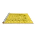thumbnail image 2 of Ahgly Company Machine Washable Indoor Round Abstract Yellow Contemporary Area Rugs, 6' Round, 2 of 4