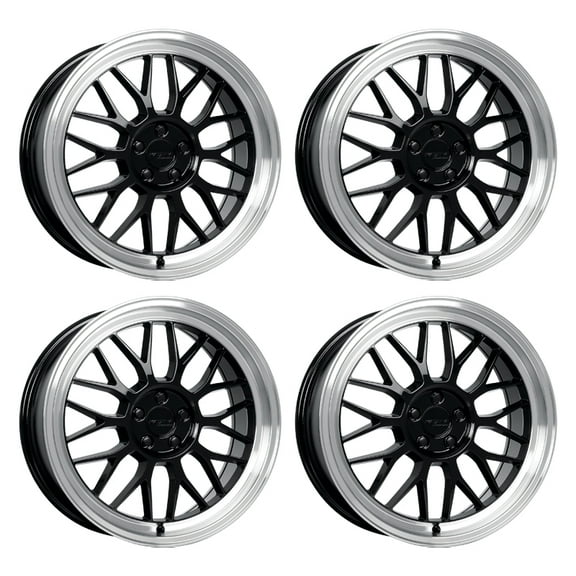 4 x KATANA KR06 18X8 5X114.3  40mm Glossy Black Machined Lip Wheel Rim 18" Inch