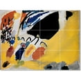 thumbnail image 1 of Ceramic Tile Mural-Wassily Kandinsky Abstract Painting 44. 32" w x 24" h using (12) 8 x 8 ceramic tiles, 1 of 3