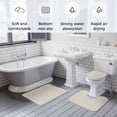 thumbnail image 5 of Light Brown Striped Bath Mat 3 Piece Bathroom Rug Set, Modern Abstract Art Geometric Stripes Non Slip Bath Rug Contour Mat and Toilet Lid Cover, Absorbent Shower Mats Soft Bath Rugs and Mats Sets, 5 of 8