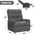 thumbnail image 5 of Electric Recliner Chair, PAPROOS Ergonomic Lounge Recliner with Remote Control, Side Pocket, Modern Power Recliner Sofa for Adults Elderly, Single Reclining Sofa for Living Room Home, Grey, 5 of 9